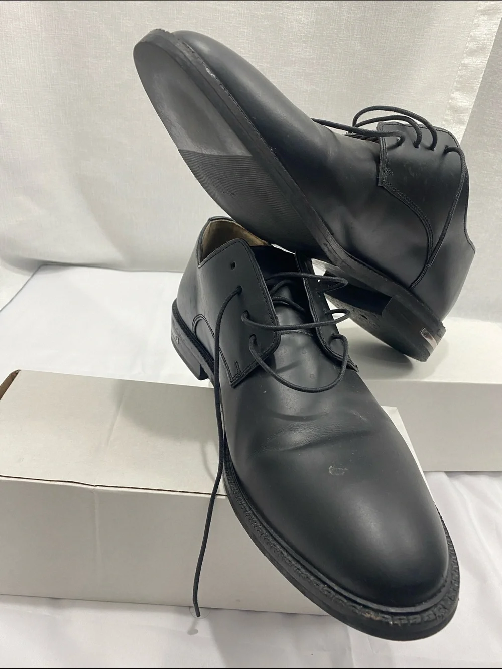 Men's Black Leather Derby Shoes - Classic Lace-Up
